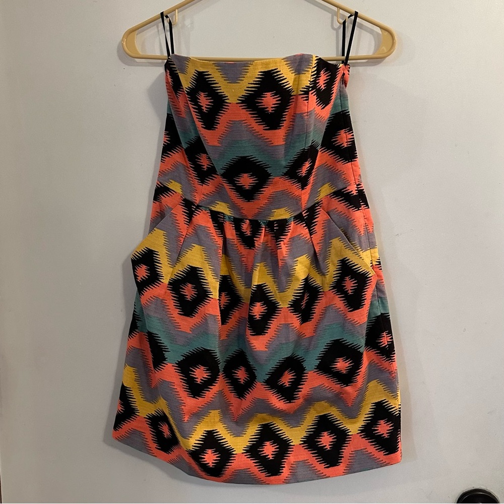 RACHEL‎ Rachel Roy Strapless Dress - Multicolor Zigzag